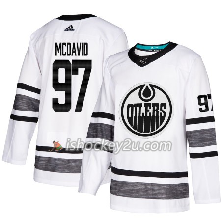 Mænd NHL Edmonton Oilers Trøje Connor McDavid 97 Hvid 2019 All-Star Adidas Authentic